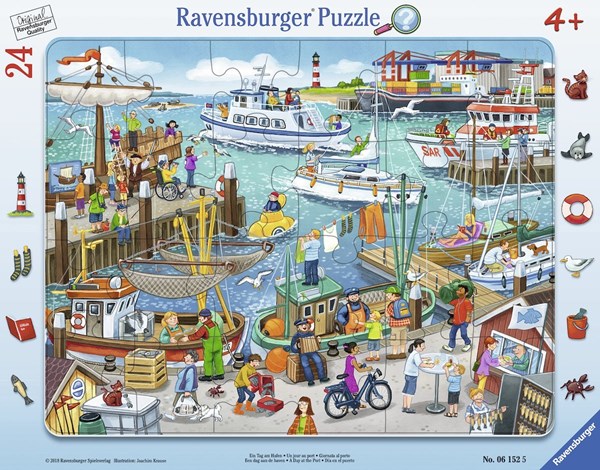 Ravensburger (06152) - "Ein Tag am Hafen" - 24 Teile Puzzle