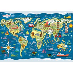 Educa (17727) - "World Map, Sean Sims" - 200 Teile Puzzle