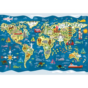 Educa (17727) - "World Map, Sean Sims" - 200 Teile Puzzle