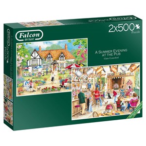 Falcon (11242) - Claire Comerford: "Summer Evening at The Pub" - 500 Teile Puzzle