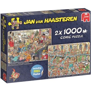 Jumbo (19082) - Jan van Haasteren: "Weihnachtswerkstatt" - 1000 Teile Puzzle