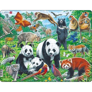 Larsen (FH43) - "Panda Bear Family on a China Mountain Plateau" - 56 Teile Puzzle