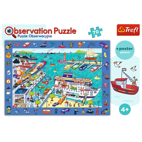 Trefl (15536) - "Ein Besuch im Hafen (inkl. Poster)" - 70 Teile Puzzle