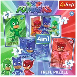 Trefl (34291) - "Catboy and the team" - 35 48 54 70 Teile Puzzle