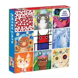 Chronicle Books / Galison (9780735361072) - "Artsy Cats" - 500 Teile Puzzle