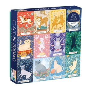 Chronicle Books / Galison (9780735357068) - "Cat Zodiac" - 500 Teile Puzzle
