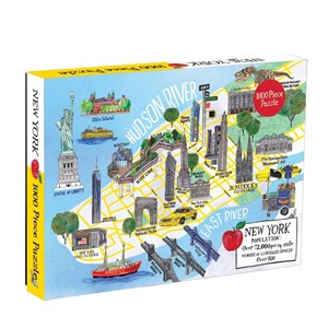 Chronicle Books / Galison (9780735354265) - "New York City Karte" - 1000 Teile Puzzle