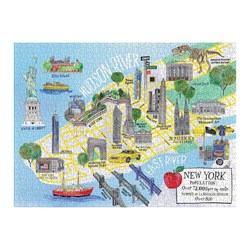 Chronicle Books / Galison (9780735354265) - "New York City Karte" - 1000 Teile Puzzle