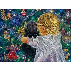 SunsOut (35810) - "A Christmas Puppy" - 300 Teile Puzzle