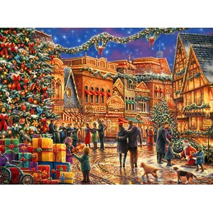 Grafika (02903) - Chuck Pinson: "Christmas at the Town Square" - 2000 Teile Puzzle