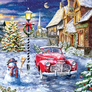 SunsOut (60668) - "A Red Car for Christmas" - 500 Teile Puzzle