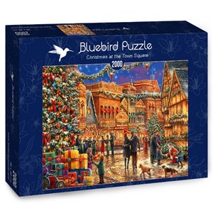 Bluebird Puzzle (70057) - Chuck Pinson: "Christmas at the Town Square" - 2000 Teile Puzzle