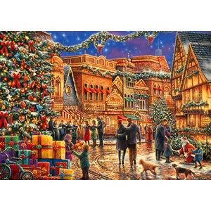 Bluebird Puzzle (70057) - Chuck Pinson: "Christmas at the Town Square" - 2000 Teile Puzzle