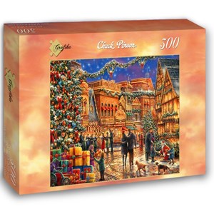 Grafika (02904) - Chuck Pinson: "Christmas at the Town Square" - 300 Teile Puzzle