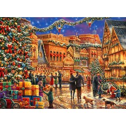 Grafika (02904) - Chuck Pinson: "Christmas at the Town Square" - 300 Teile Puzzle