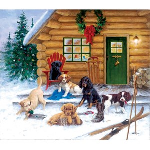 SunsOut (73410) - "Christmas at the Cabin" - 550 Teile Puzzle