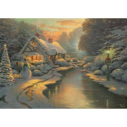 Schmidt Spiele (59492) - Thomas Kinkade: "Am Weihnachtsabend" - 1000 Teile Puzzle