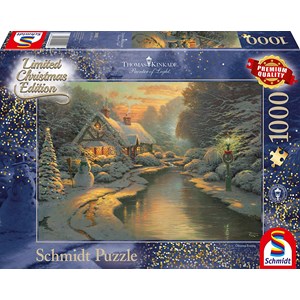 Schmidt Spiele (59492) - Thomas Kinkade: "Am Weihnachtsabend" - 1000 Teile Puzzle