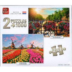 King International (05810) - "Sunrise Over Amsterdam & Zaanse Schans" - 1000 Teile Puzzle