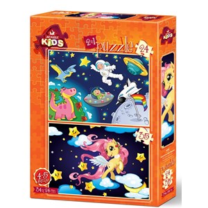 Art Puzzle (4492) - "The Astronaut and The Baby Pegasus" - 24 35 Teile Puzzle