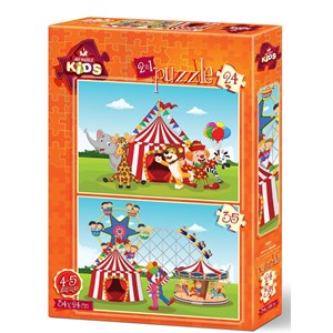Art Puzzle (4491) - "The Circus and The Fun Fair" - 24 35 Teile Puzzle