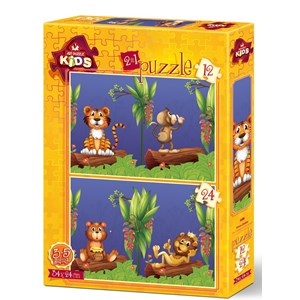 Art Puzzle (4488) - "The Friends in The Forest" - 12 24 Teile Puzzle
