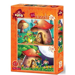 Art Puzzle (4493) - "The Mushroom House" - 24 35 Teile Puzzle