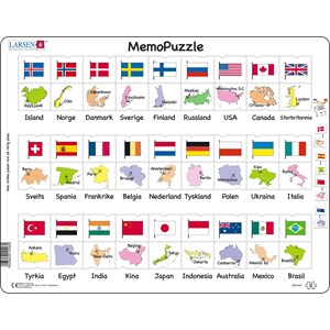 Larsen (GP6-NO) - "Flags and Capitals of 27 Countries" - 54 Teile Puzzle