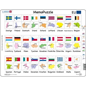 Larsen (GP2-SE) - "Names, Flags and Capitals of 27 EU Member States" - 54 Teile Puzzle