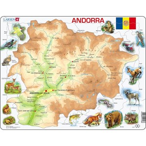 Larsen (A26-CT) - "Andorra Physical Map - CT" - 54 Teile Puzzle