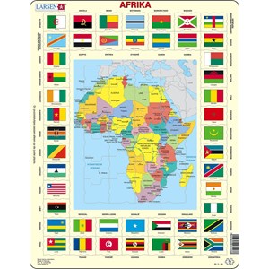 Larsen (KL3-NL) - "Map/Flag, Africa" - 70 Teile Puzzle