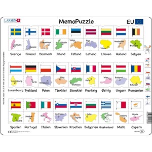 Larsen (GP2-DK) - "Names, Flags and Capitals of 27 EU Member States" - 54 Teile Puzzle