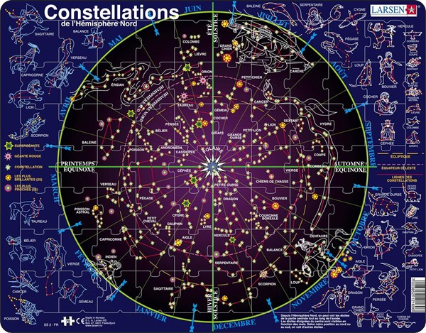 Larsen (SS2-FR) - "Sternbilder (auf Französisch)" - 70 Teile Puzzle