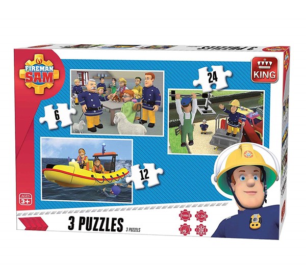 King International (05587) - "Fireman Sam" - 6 12 24 Teile Puzzle