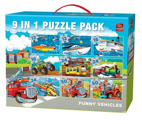 King International (05521) - "Funny Vehicles" - 12 16 24 50 Teile Puzzle