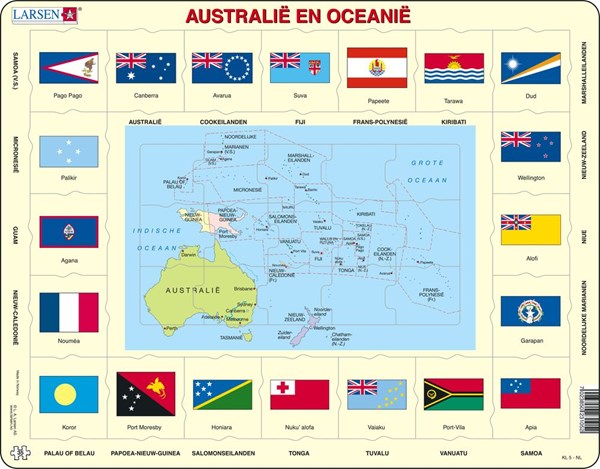 Larsen (KL5-NL) - "Australia and Oceania - NL" - 35 Teile Puzzle