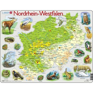 Larsen (K82) - "Bundesland Nordrhein Westfalen physisch" - 61 Teile Puzzle