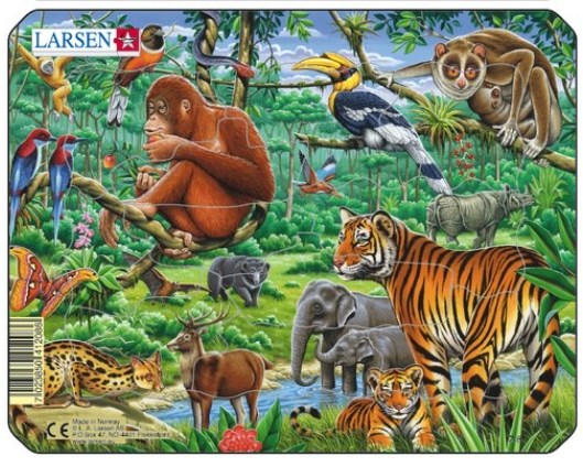 Larsen (Z8-4) - "Exotic animals" - 11 Teile Puzzle