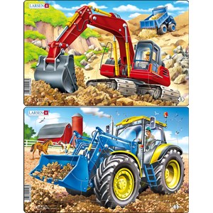Larsen (U19) - "Tractor and Excavator" - 15 Teile Puzzle