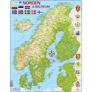 Larsen (K3) - "Die nordischen und baltischen Länder" - 75 Teile Puzzle