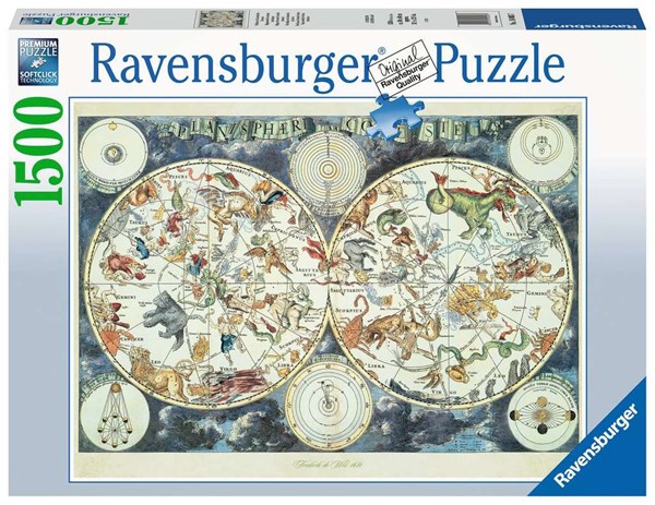 Ravensburger (16003) - "Fantastic Beasts Weltkarte" - 1500 Teile Puzzle