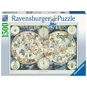 Ravensburger (16003) - "Fantastic Beasts Weltkarte" - 1500 Teile Puzzle