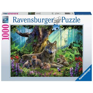 Ravensburger (15987) - "Familie der Wölfe im Wald" - 1000 Teile Puzzle