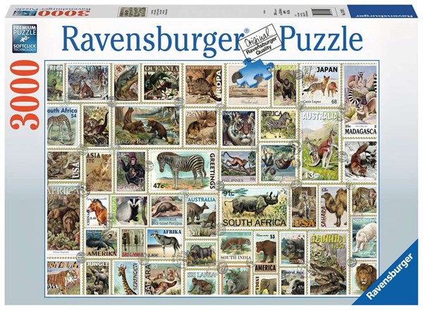 Ravensburger (17079) - "Tierbriefmarken" - 3000 Teile Puzzle