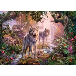 Ravensburger (15185) - "Wolfsfamilie im Sommer" - 1000 Teile Puzzle