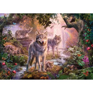 Ravensburger (15185) - "Wolfsfamilie im Sommer" - 1000 Teile Puzzle