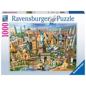 Ravensburger (19890) - "Sehenswürdigkeiten weltweit" - 1000 Teile Puzzle