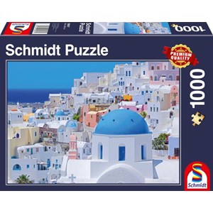Schmidt Spiele (58947) - "Santorini, Kykladische Inseln" - 1000 Teile Puzzle