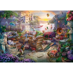 Schmidt Spiele (58346) - "Italienische Terrasse" - 1000 Teile Puzzle
