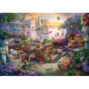 Schmidt Spiele (58346) - "Italienische Terrasse" - 1000 Teile Puzzle
